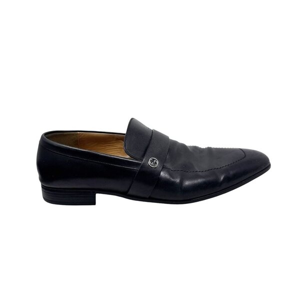 GUCCI Broadwick black mens loafers Interlocking GG Logo shoes size 9.5 - Picture 4 of 16